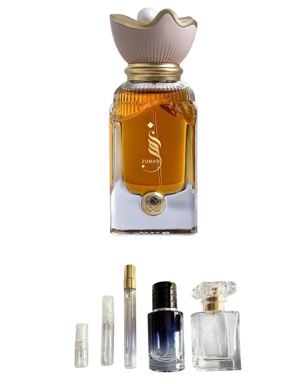 Ahmed Al Maghribi-Zumar (Sample Sizes) with sample bottles