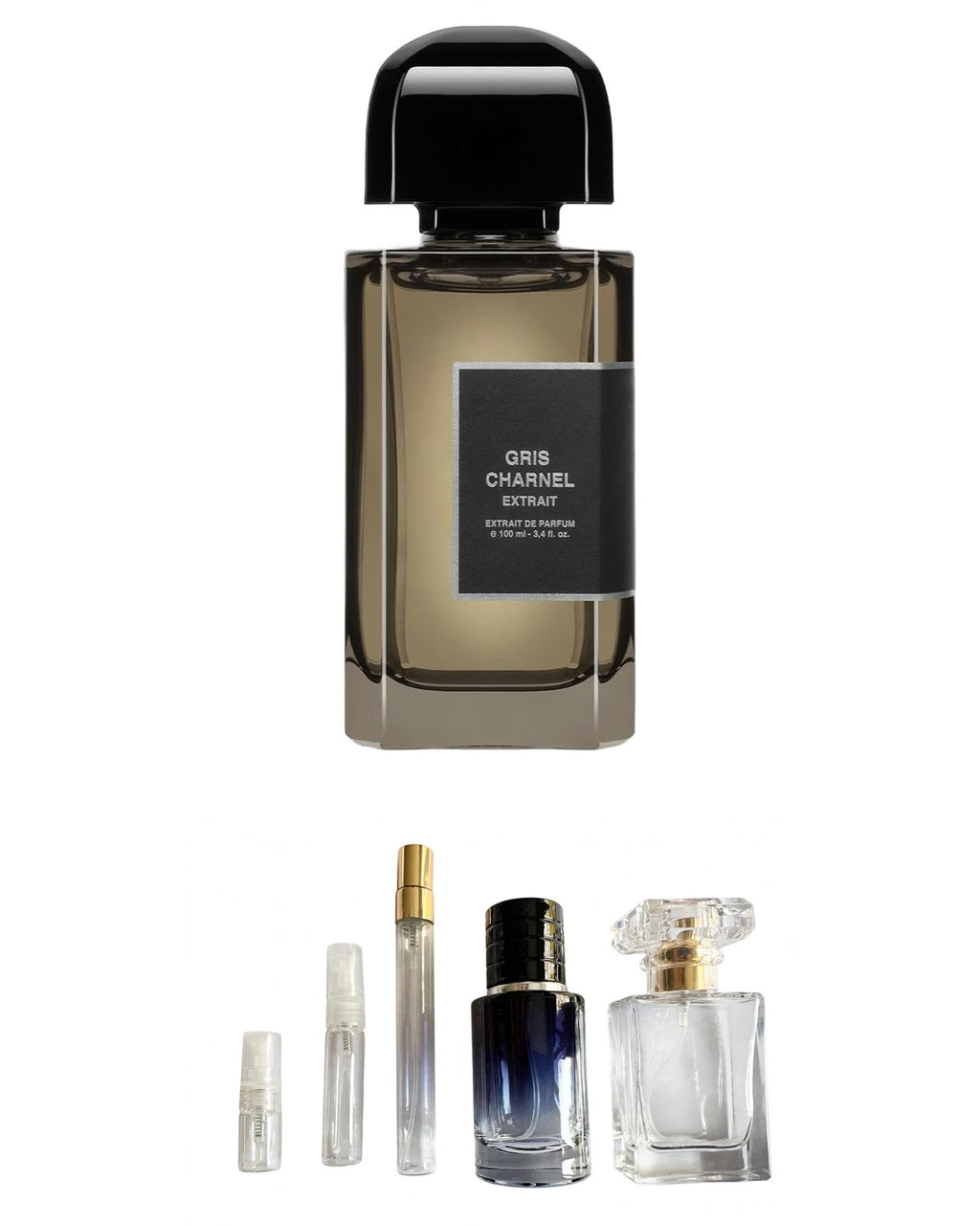 BDK-Gris Charnel Extrait (Sample Sizes) with sample bottles