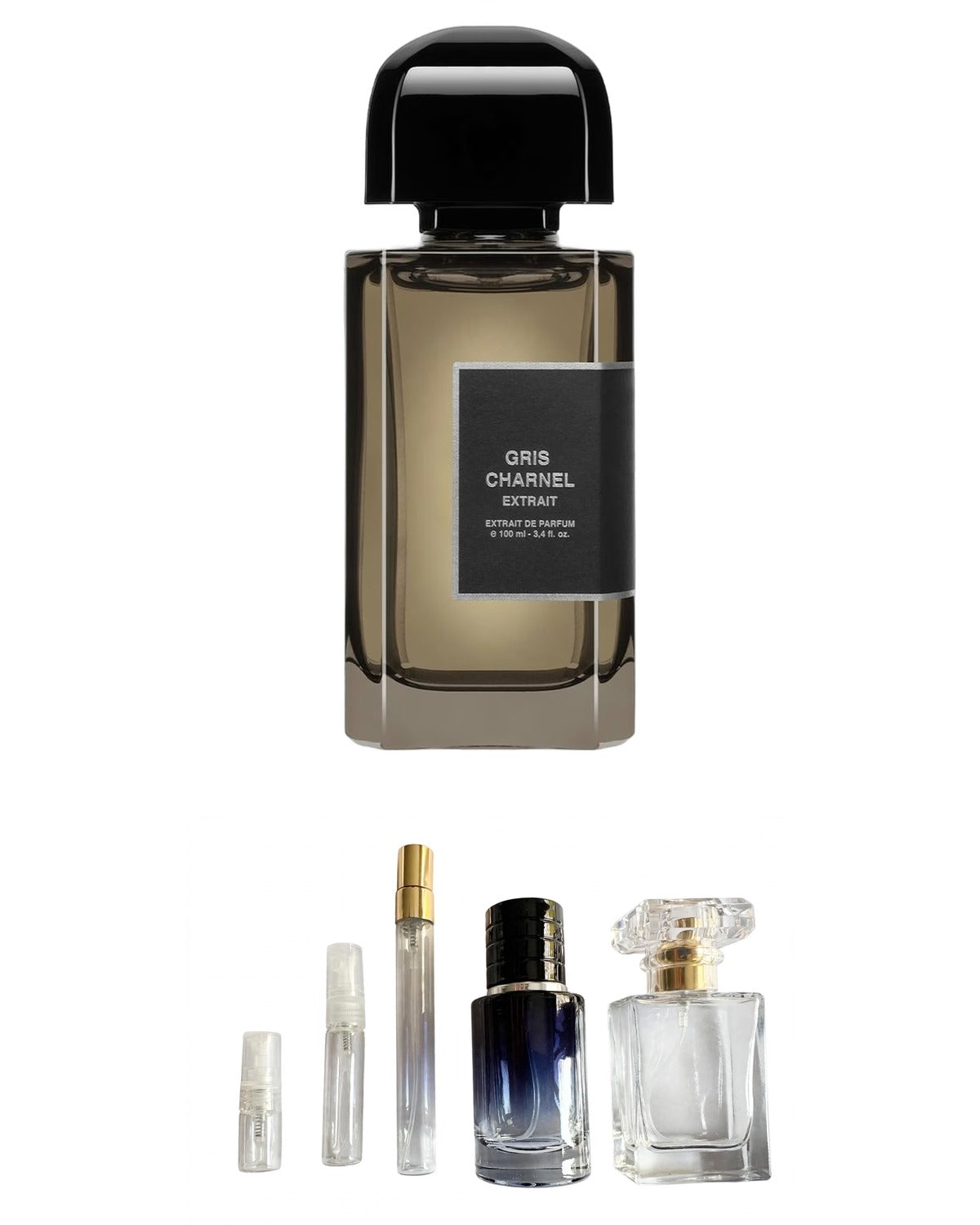 BDK-Gris Charnel Extrait (Sample Sizes) with sample bottles