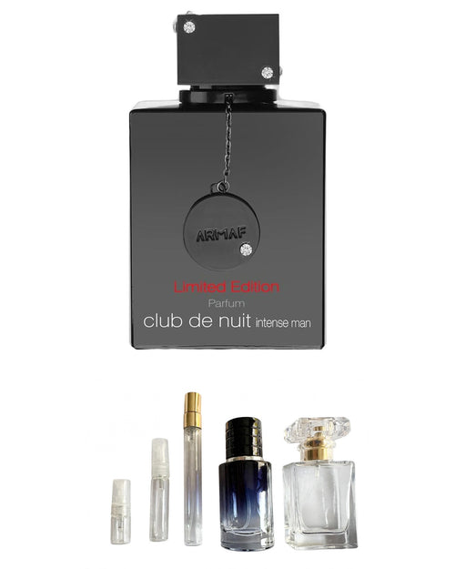 Club de Nuit Intense Man Limited Edition Parfum (Sample Sizes) with sample bottles