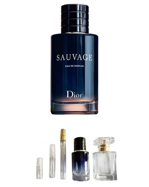 Dior - Sauvage Eau de Parfum (Sample Sizes) with sample bottles