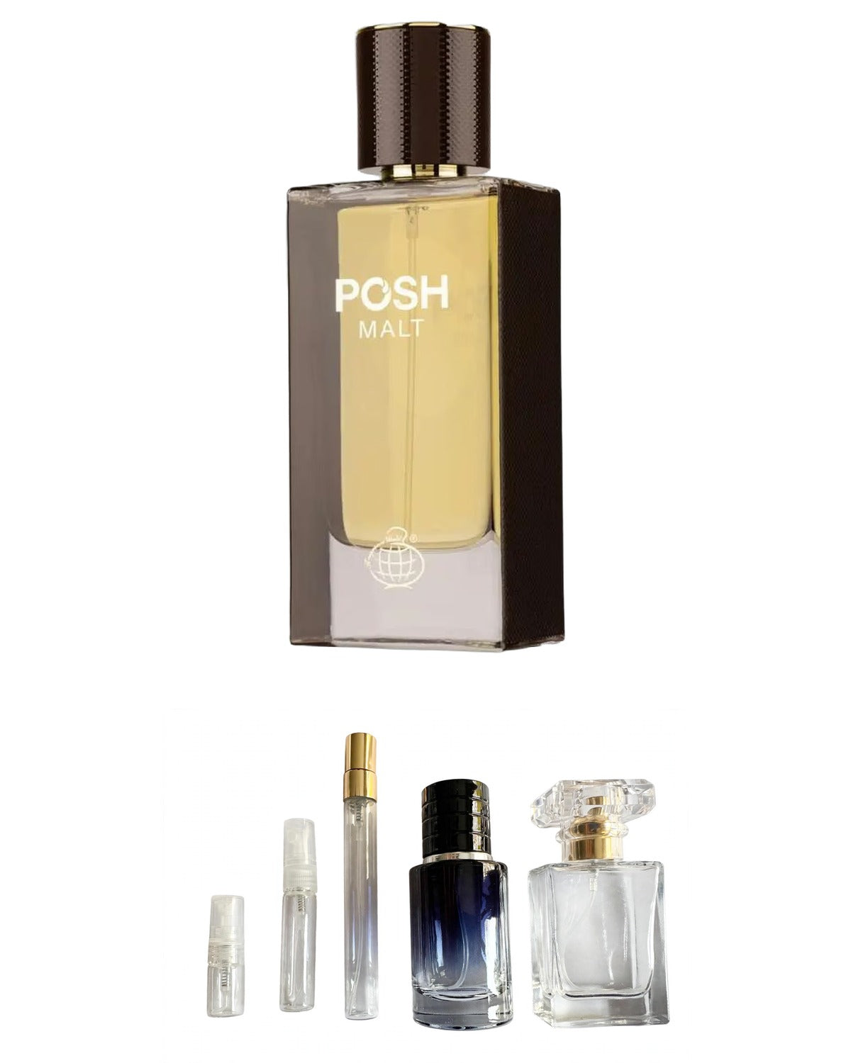Fragrance World-Posh Malt (Sample Sizes) with sample bottles