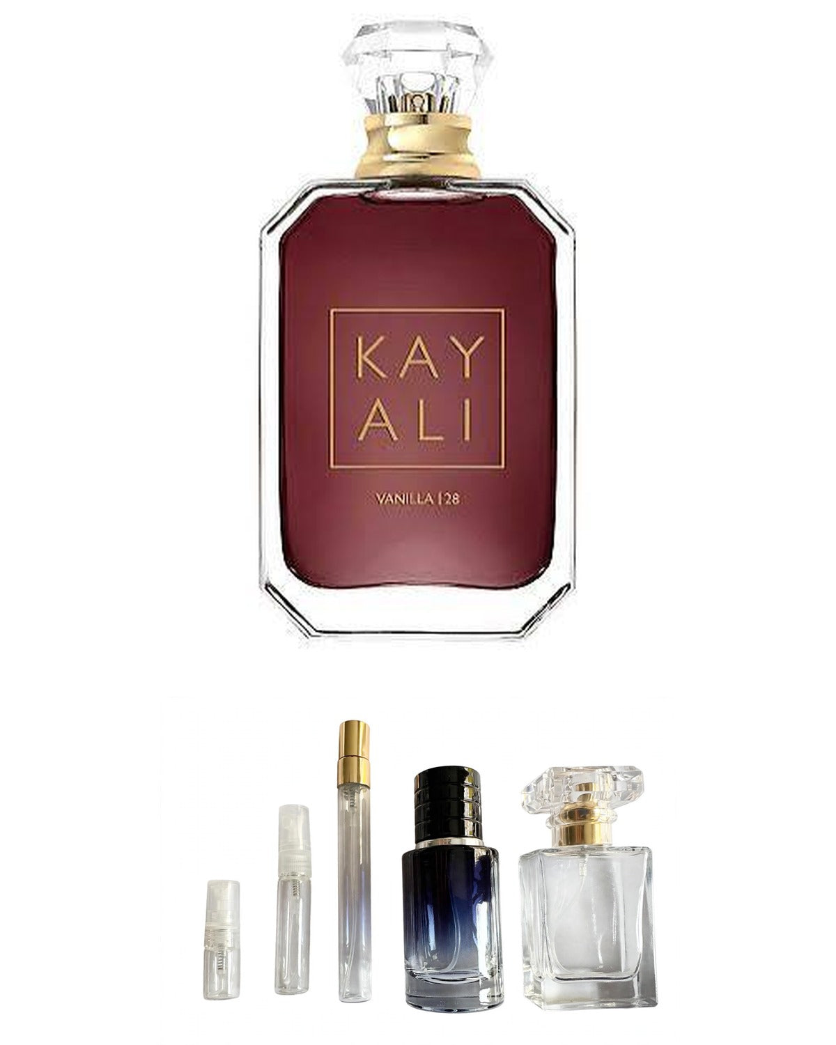 KAYALI-Vanilla 28 (Sample Sizes) with sample bottles