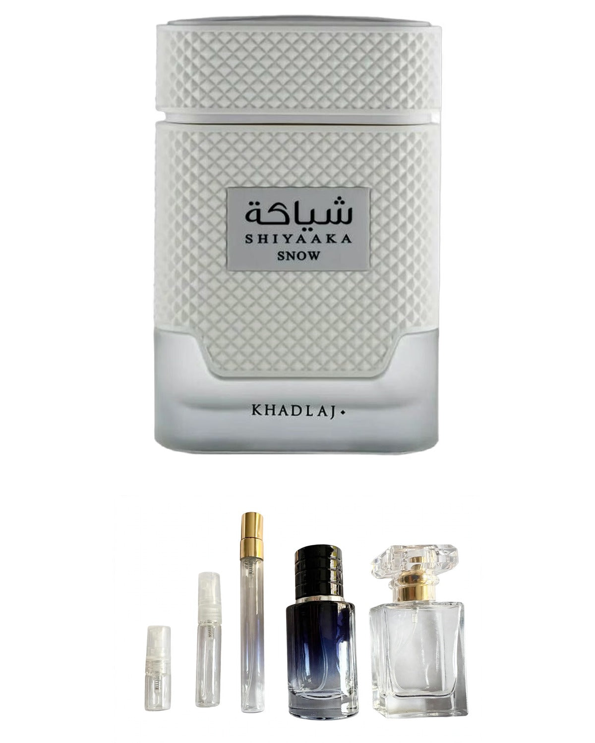 Khadlaj-Shiyaaka Snow (Sample Sizes) with sample bottles