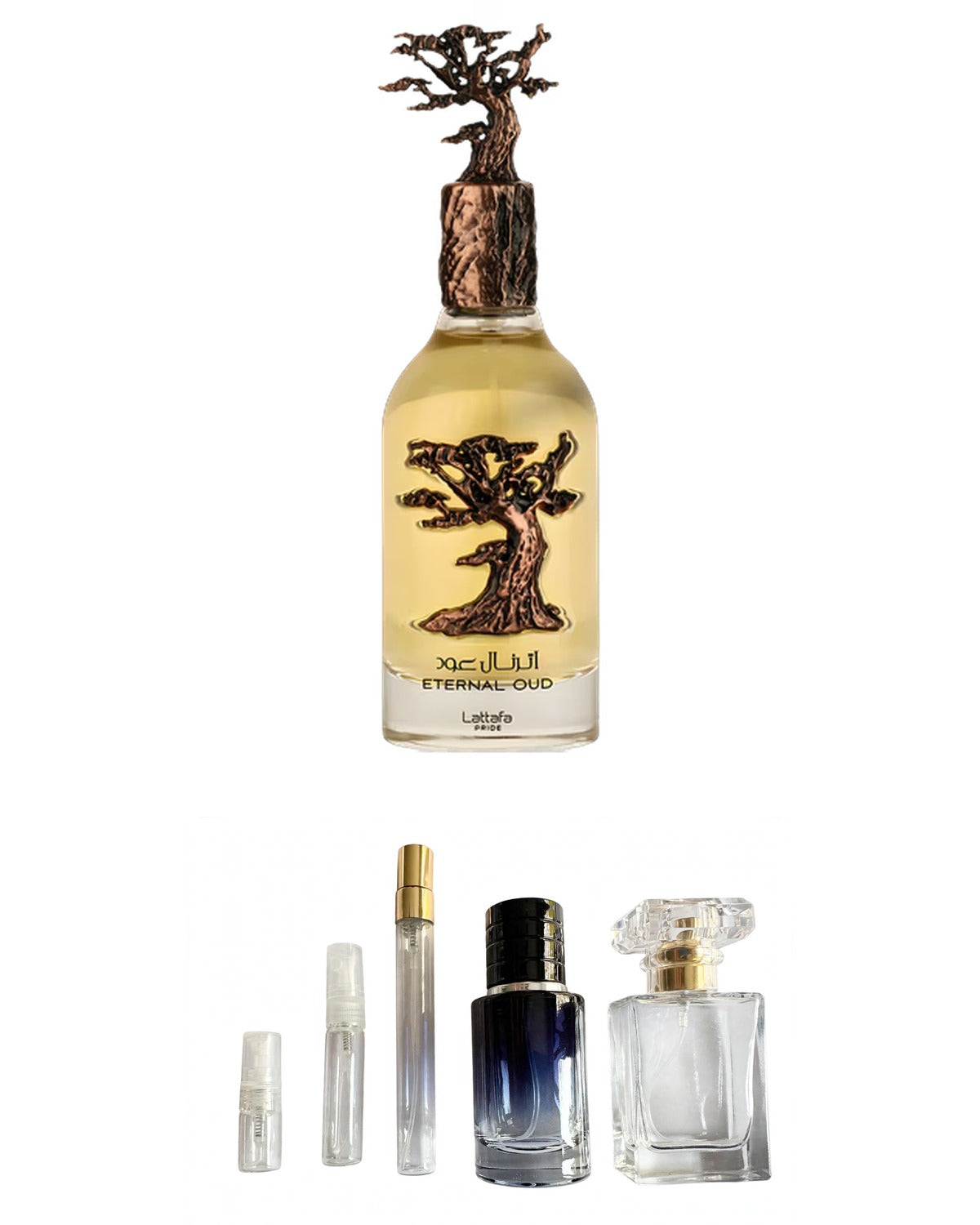 Lattafa Perfumes - Eternal Oud (Sample Sizes) with sample bottles