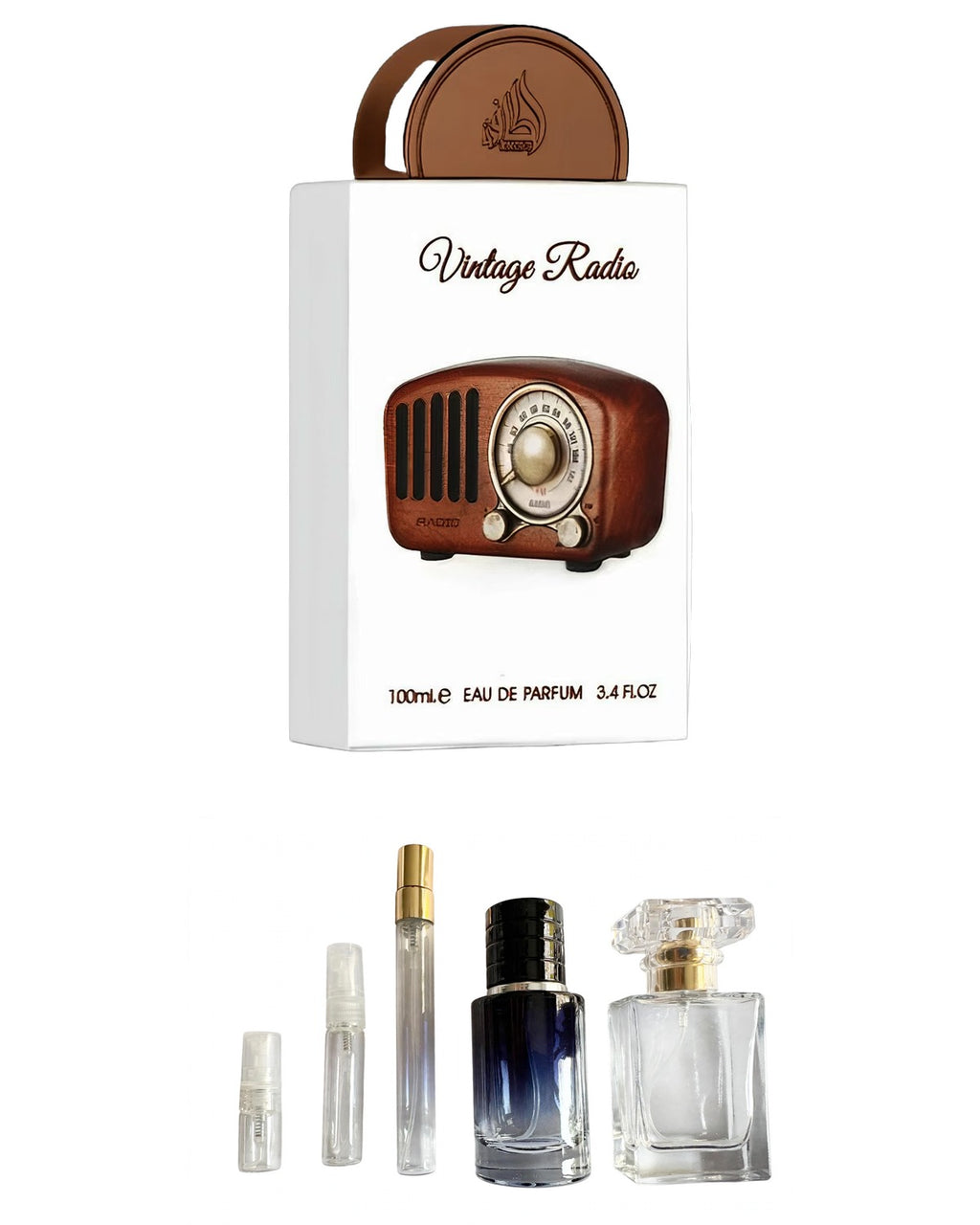Lattafa-Vintage Radio (Sample Sizes) with sample bottles