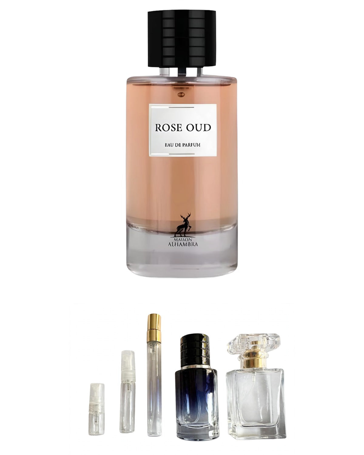 Maison Alhambra-Rose Oud (Sample Sizes) with sample bottles