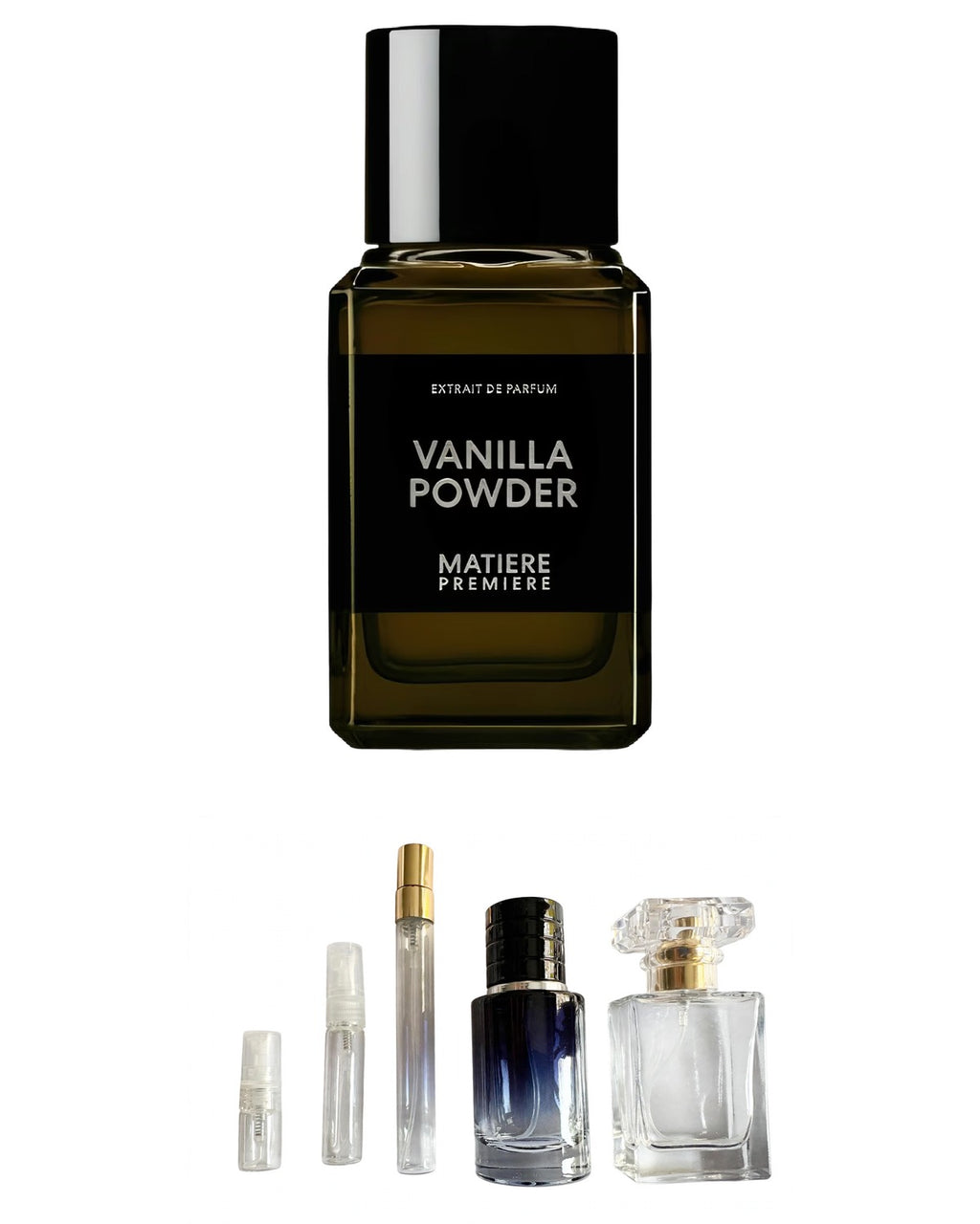 Matière Première - Vanilla Powder Extrait (Sample Sizes) with sample bottles