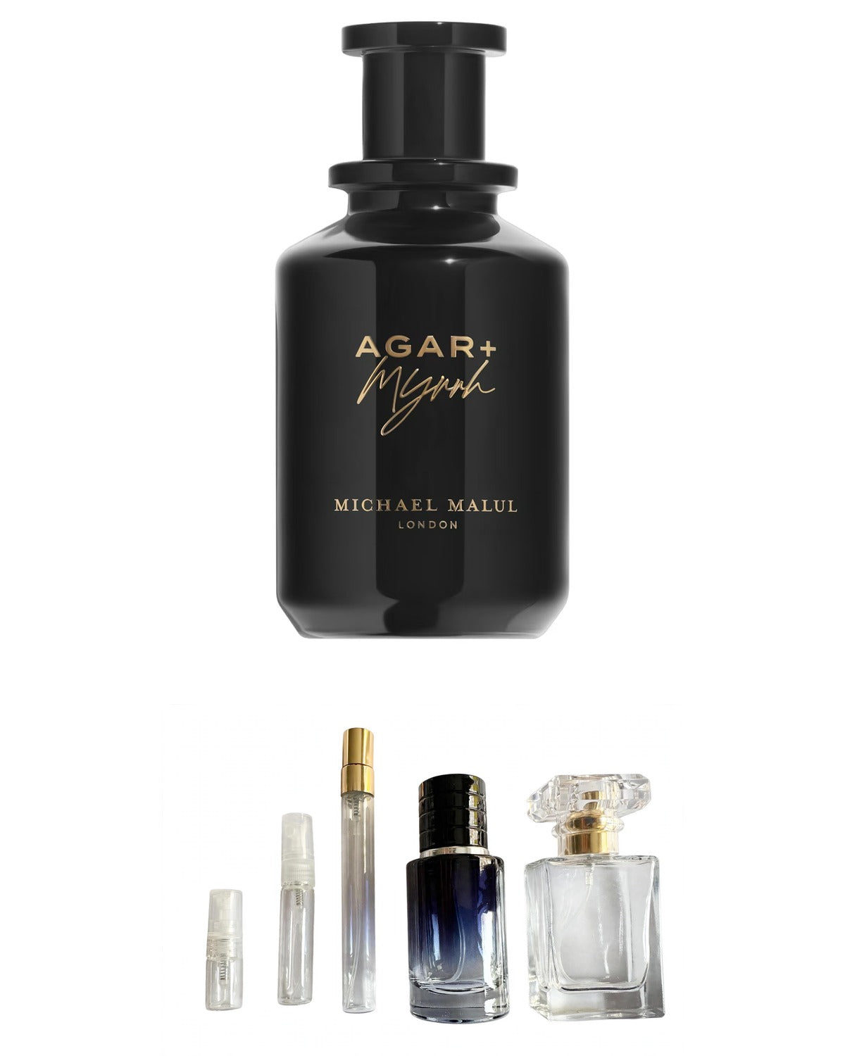 Michael Malul-Agar+Myrrh (Sample Sizes) with sample bottles
