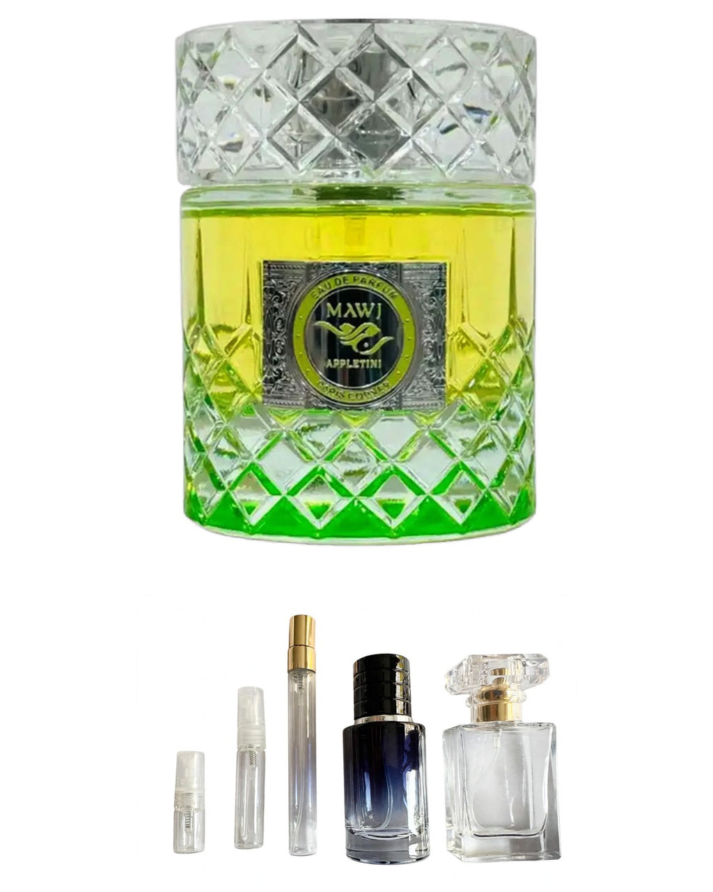 Paris Corner-Mawj Appletini (Sample Sizes) with sample bottles