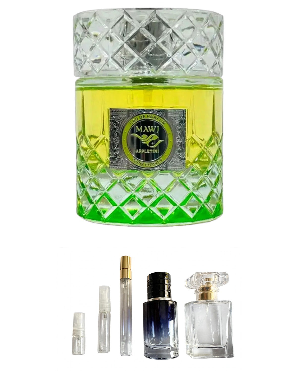 Paris Corner-Mawj Appletini (Sample Sizes) with sample bottles