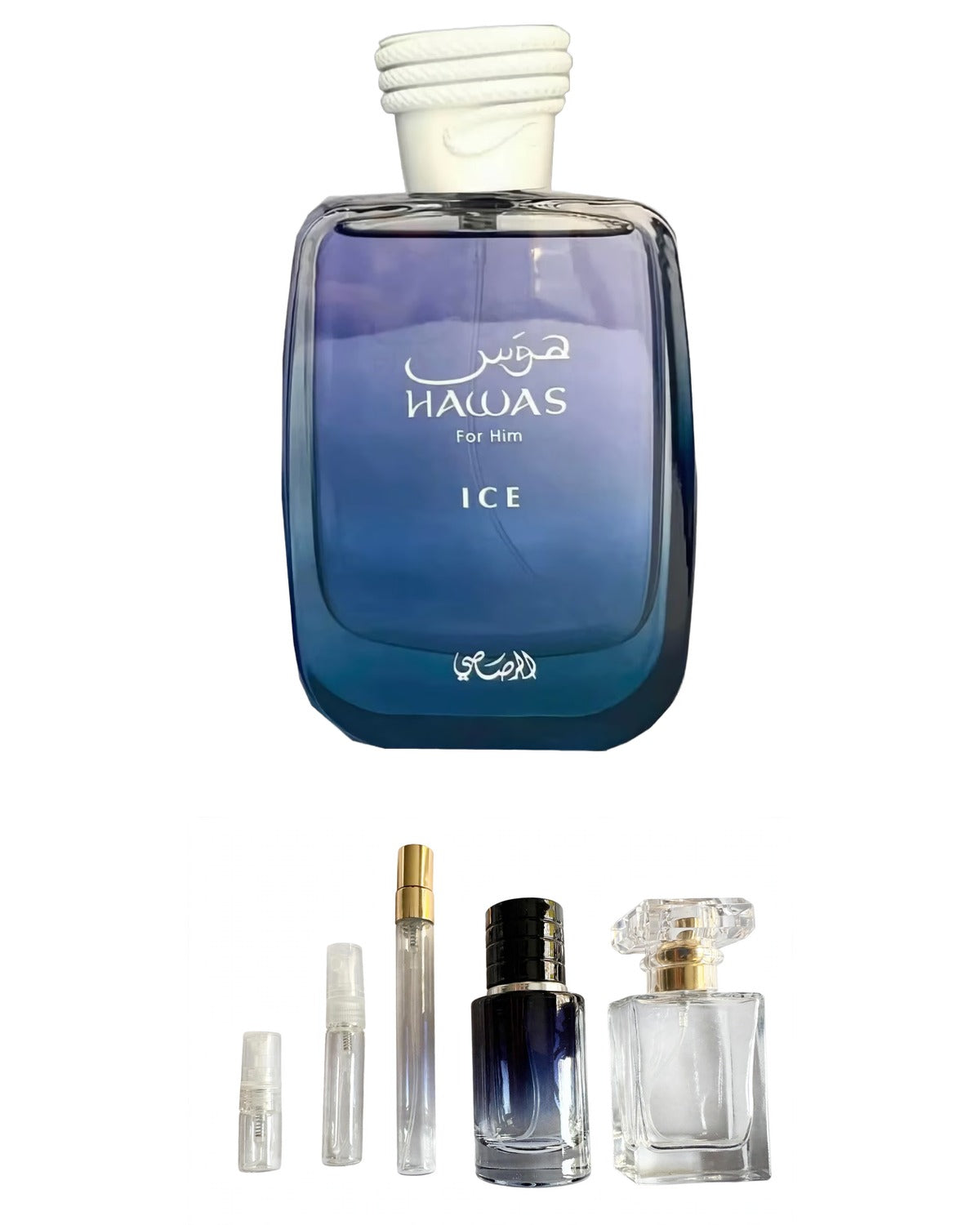 Rasasi-Hawas Ice (Sample Sizes) with sample bottles