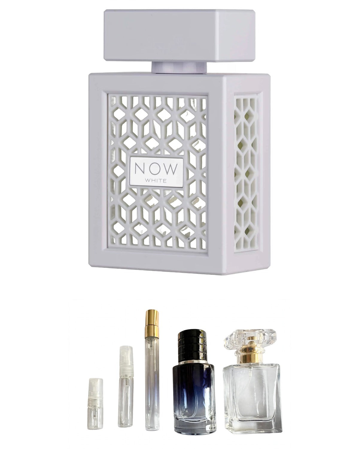 RAVE-Now White (Sample Sizes) with sample bottles