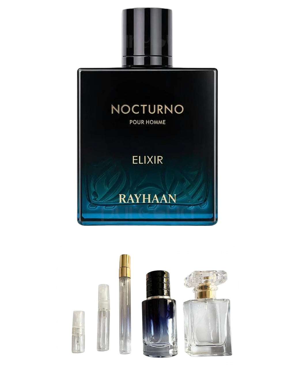 Rayhaan-Nocturno Elixir (Sample Sizes) with sample bottles