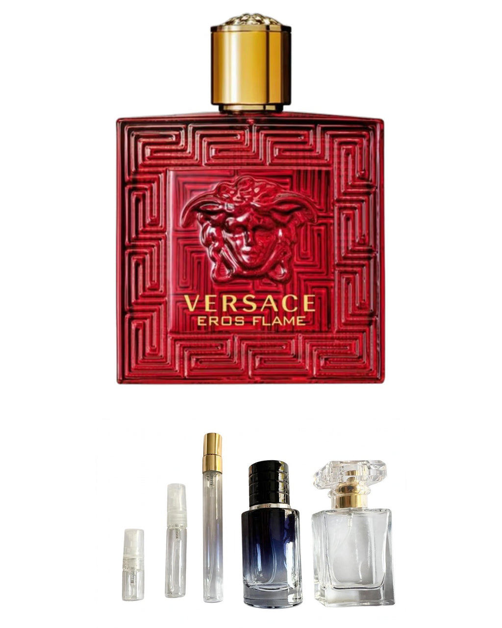 Versace - Eros Flame (Sample Sizes) with sample bottles