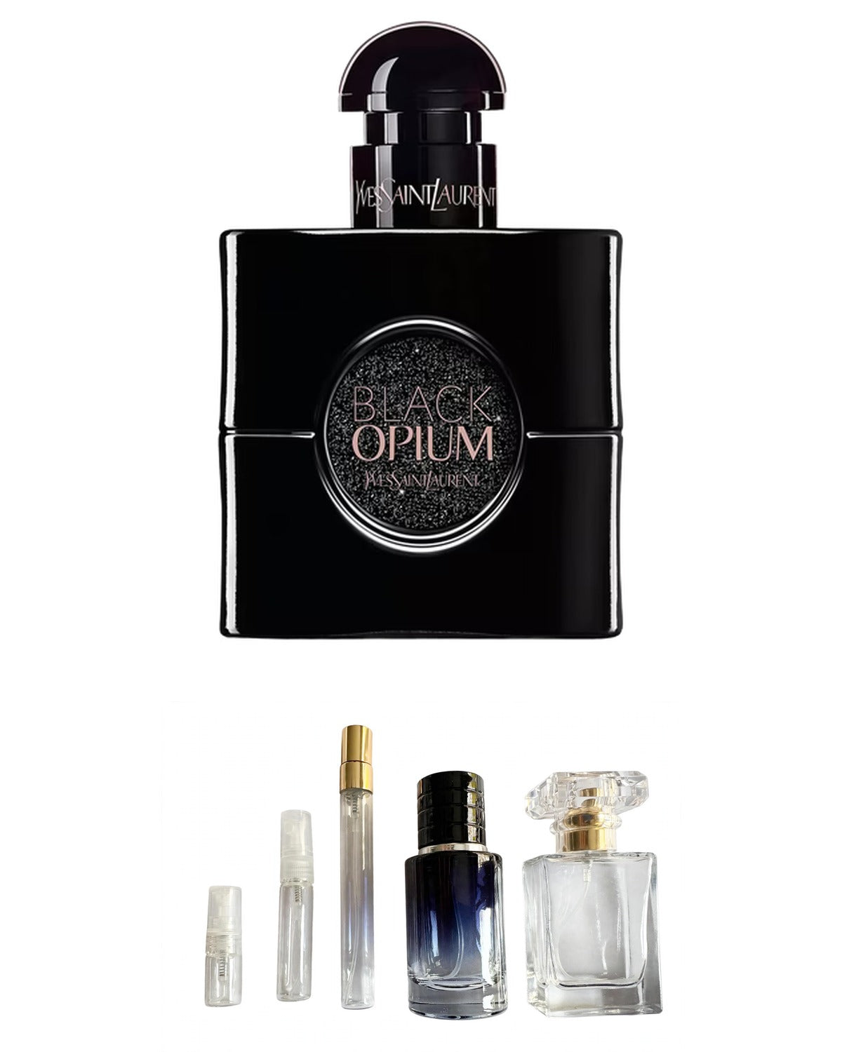 Yves Saint Laurent - Black Opium Le Parfum (Sample Sizes) with sample bottles